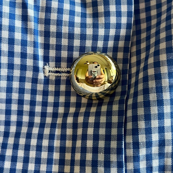 Sail to Sable Blue and White Gingham Top - Picture 4 of 5